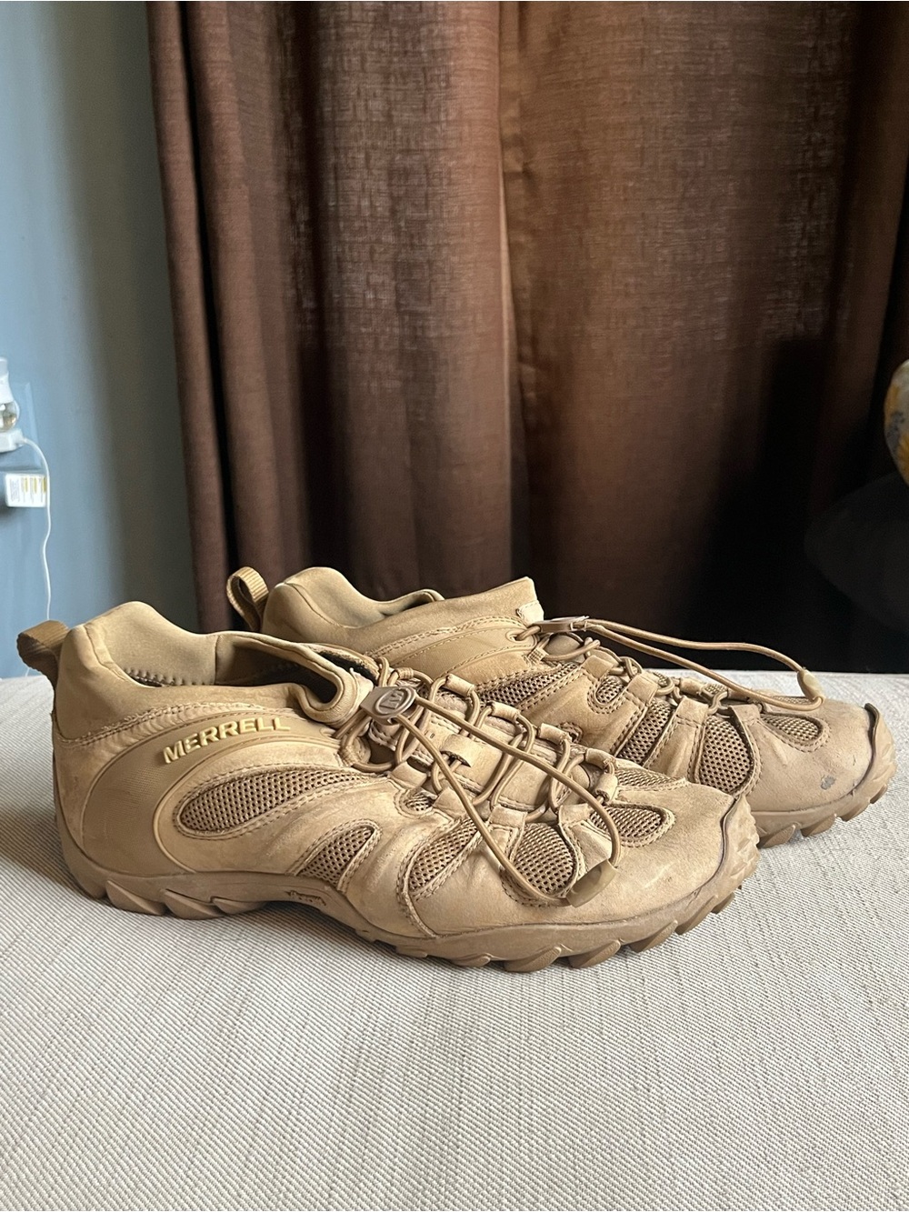 Merrell Men's Tan/Brown Trail Lace Quick-Entry Athletic Shoes